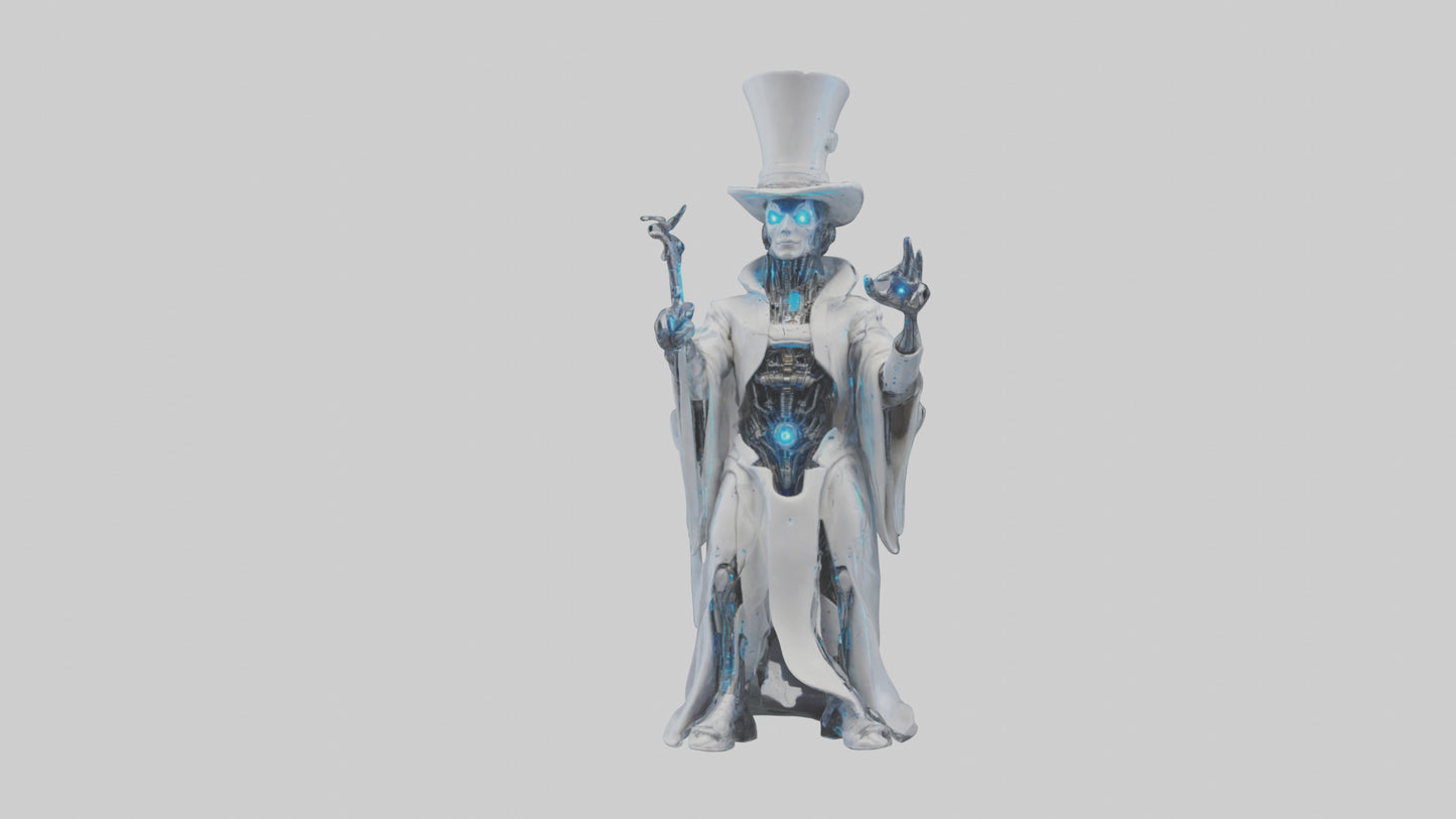 Cybernetic Magician statue model VR / AR / low-poly