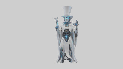 Cybernetic Magician statue model VR / AR / low-poly