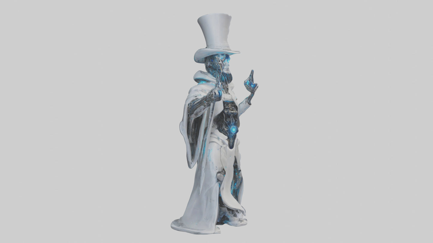 Cybernetic Magician statue model VR / AR / low-poly