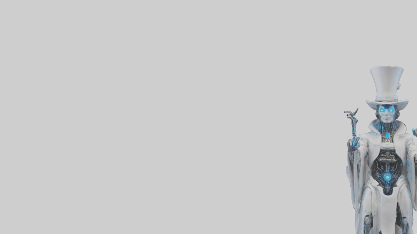 Cybernetic Magician statue model VR / AR / low-poly