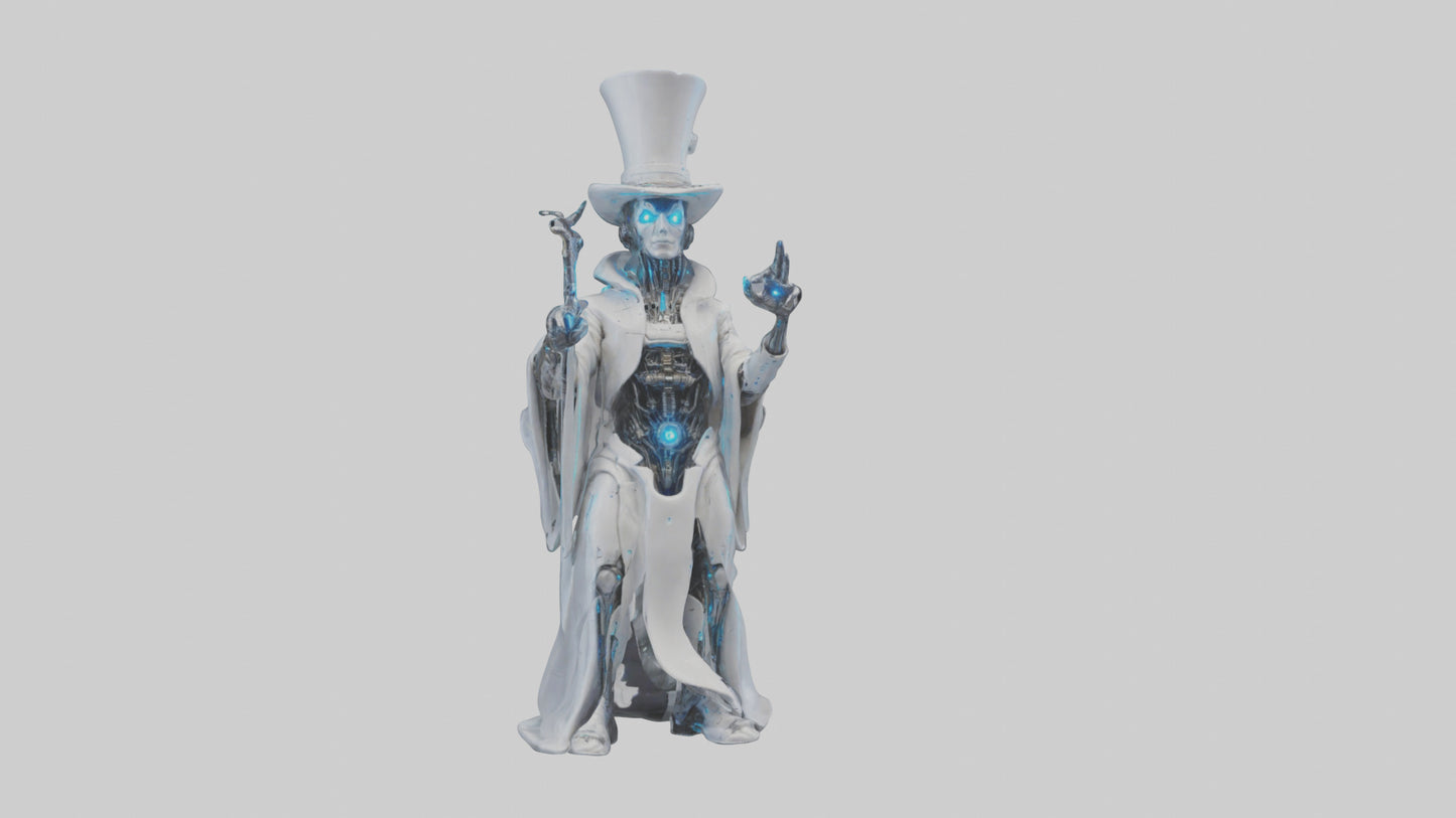 Cybernetic Magician statue model VR / AR / low-poly