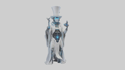 Cybernetic Magician statue model VR / AR / low-poly