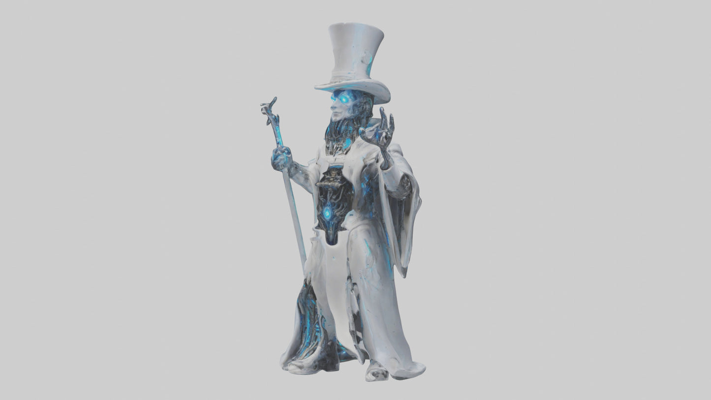 Cybernetic Magician statue model VR / AR / low-poly