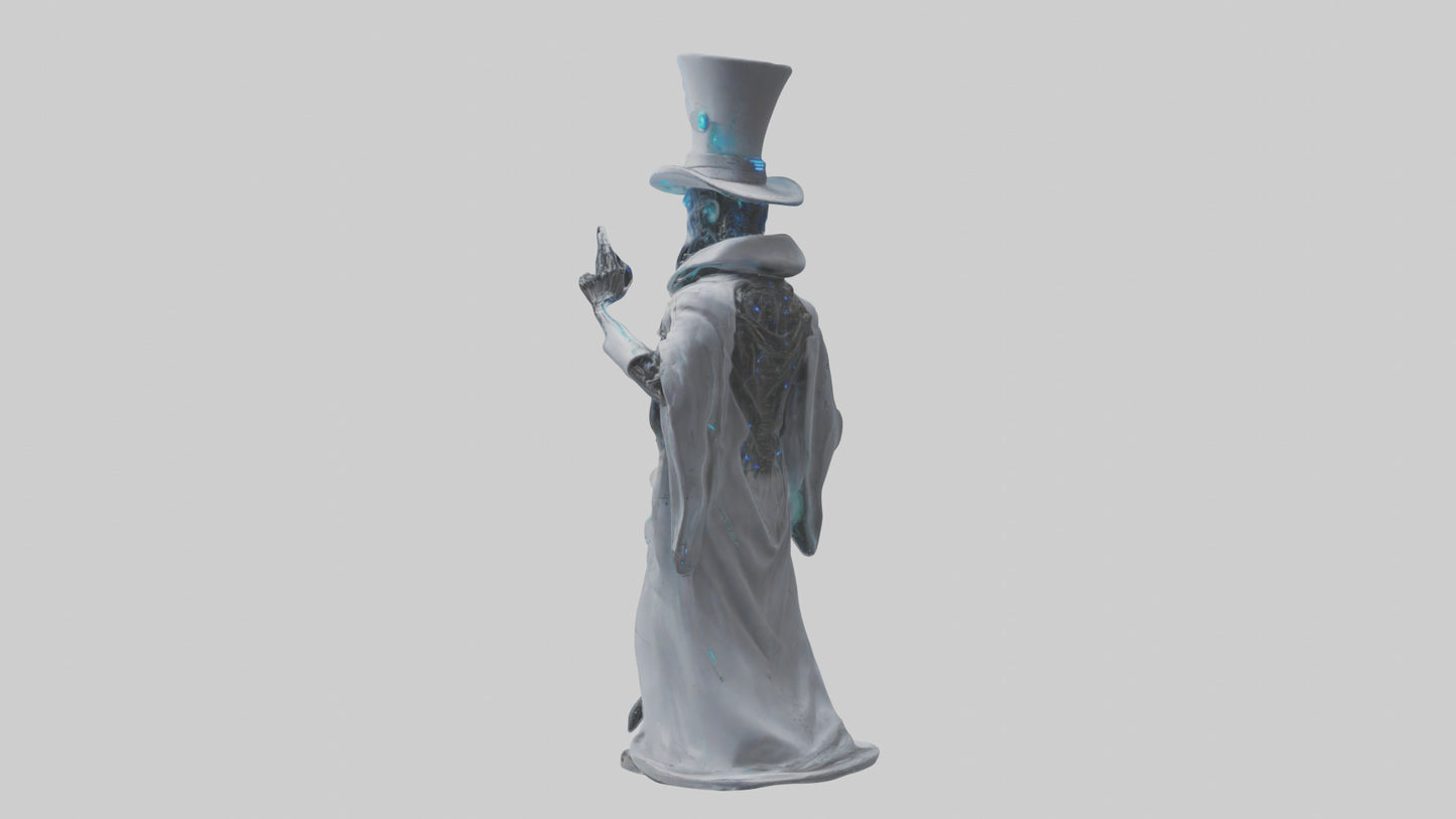 Cybernetic Magician statue model VR / AR / low-poly
