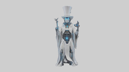Cybernetic Magician statue model VR / AR / low-poly