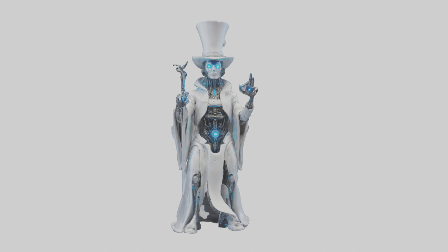 Cybernetic Magician statue model VR / AR / low-poly