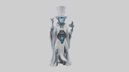 Cybernetic Magician statue model VR / AR / low-poly