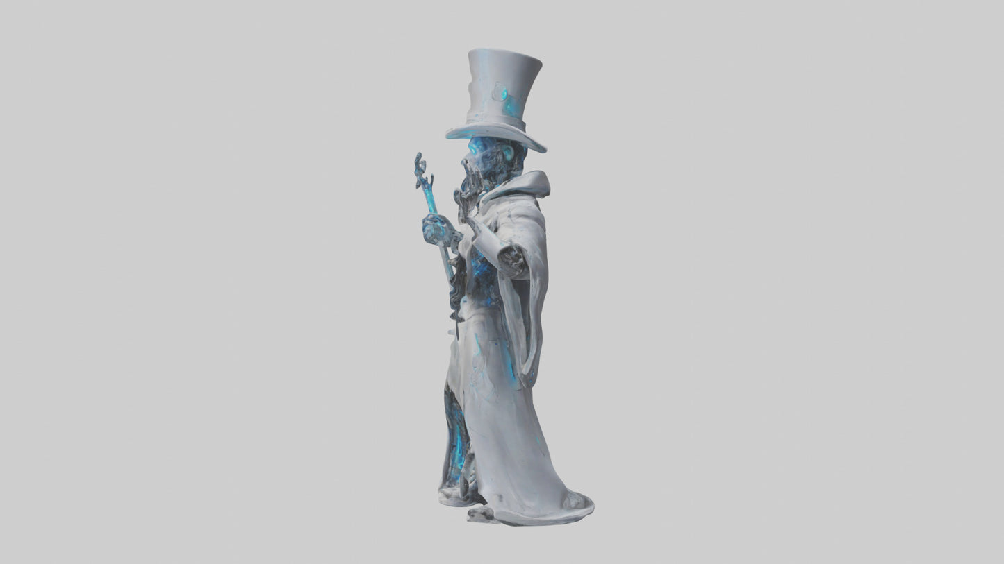 Cybernetic Magician statue model VR / AR / low-poly