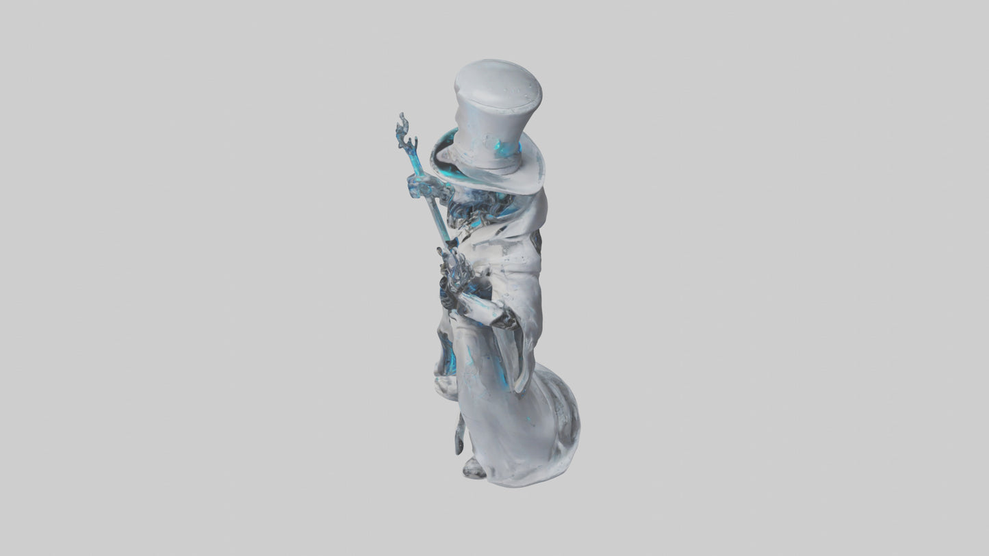 Cybernetic Magician statue model VR / AR / low-poly