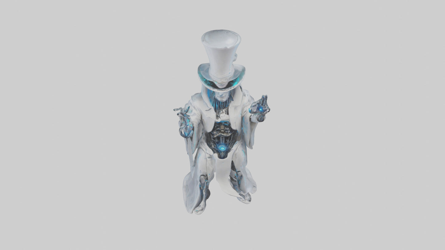 Cybernetic Magician statue model VR / AR / low-poly