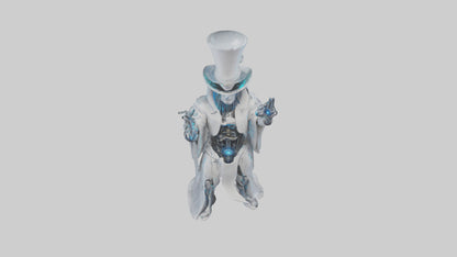 Cybernetic Magician statue model VR / AR / low-poly