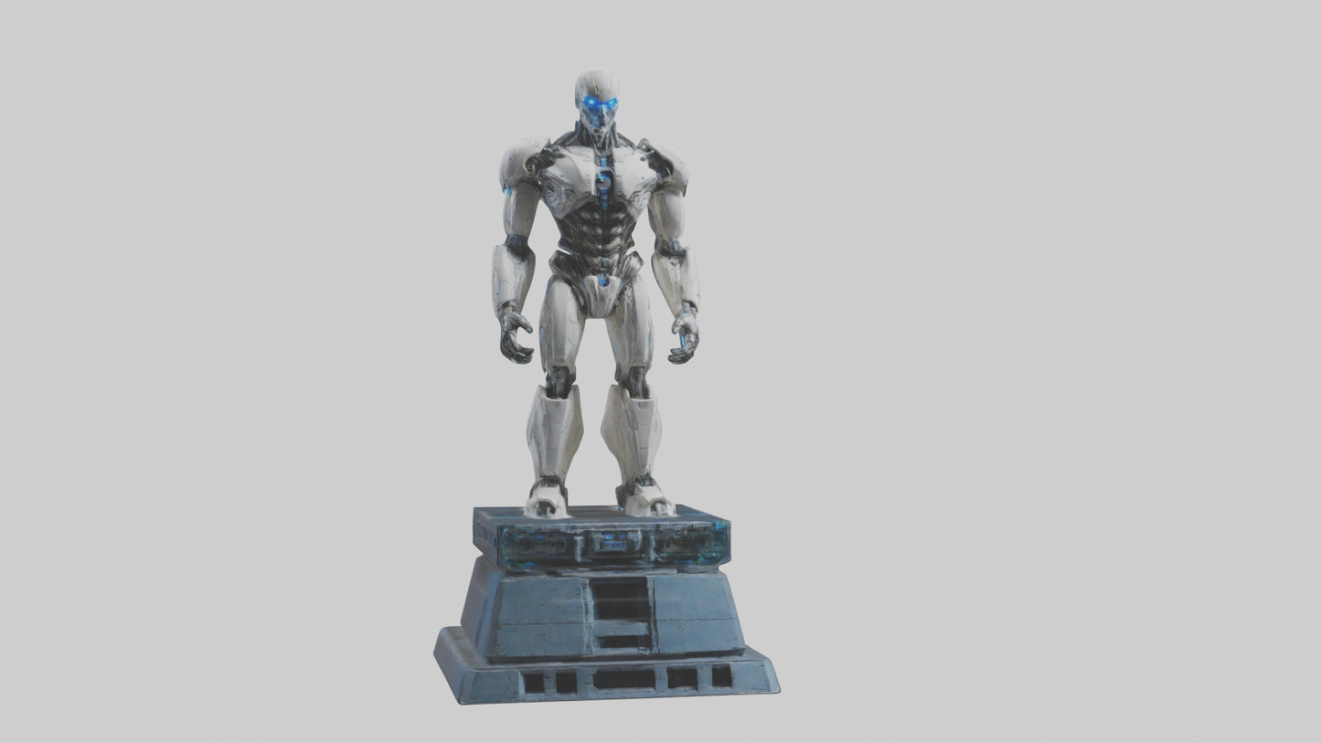 Cybernetic Titan statue model VR / AR / low-poly