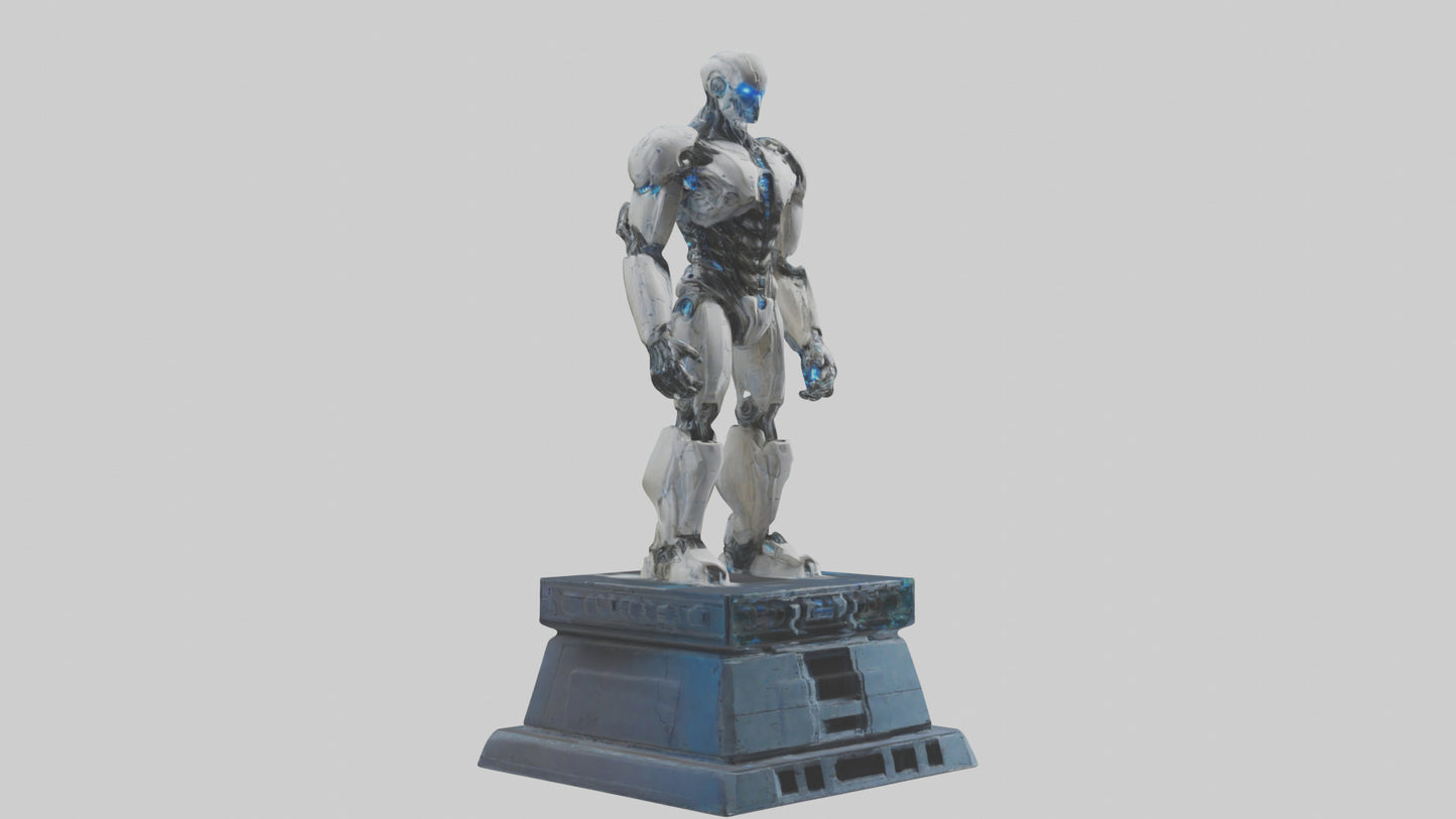 Cybernetic Titan statue model VR / AR / low-poly