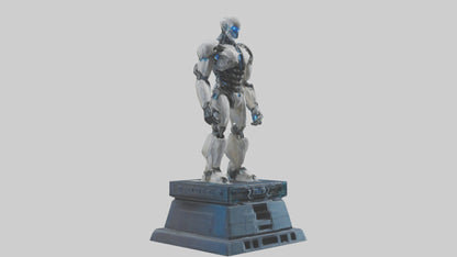 Cybernetic Titan statue model VR / AR / low-poly