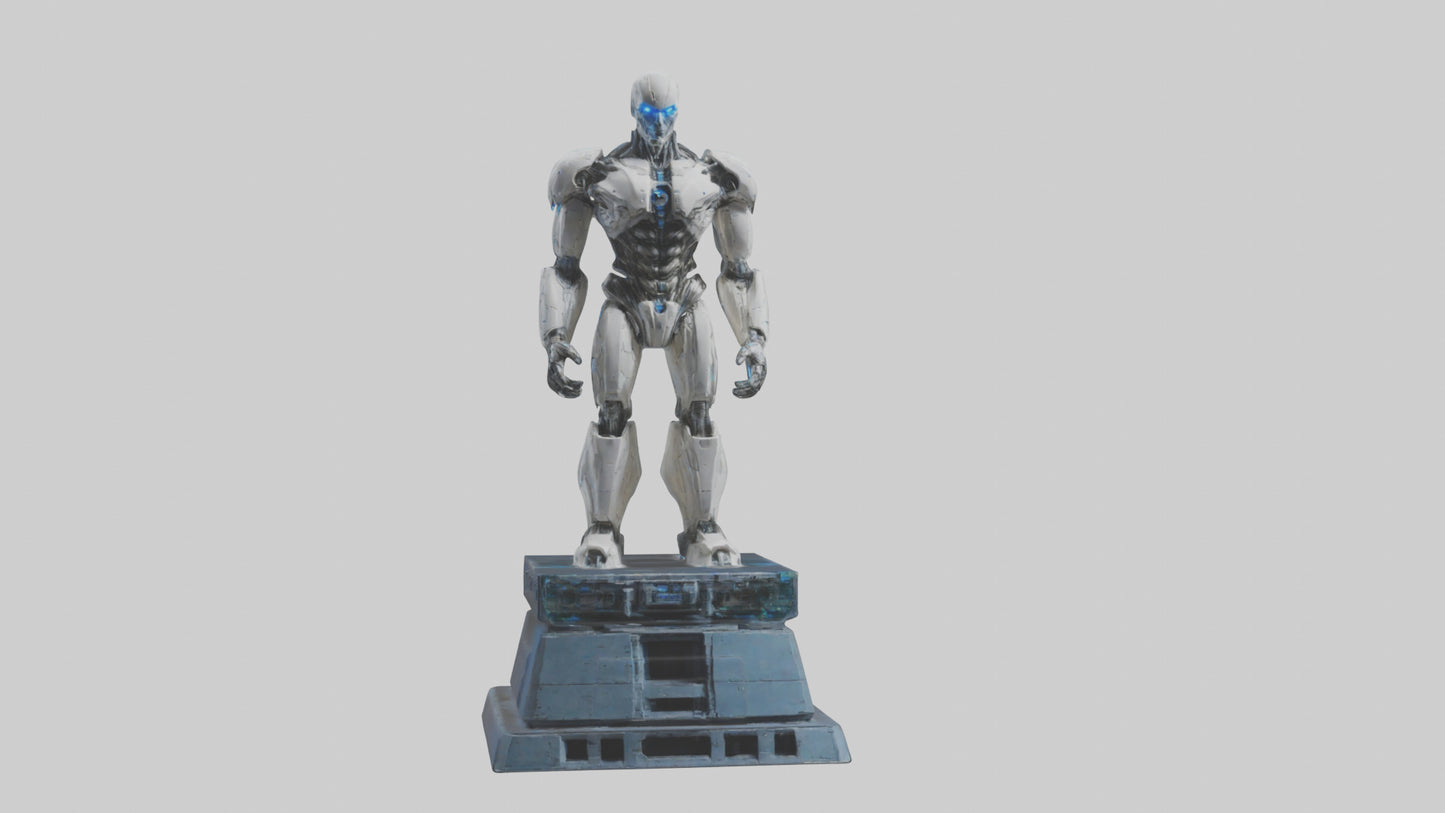 Cybernetic Titan statue model VR / AR / low-poly