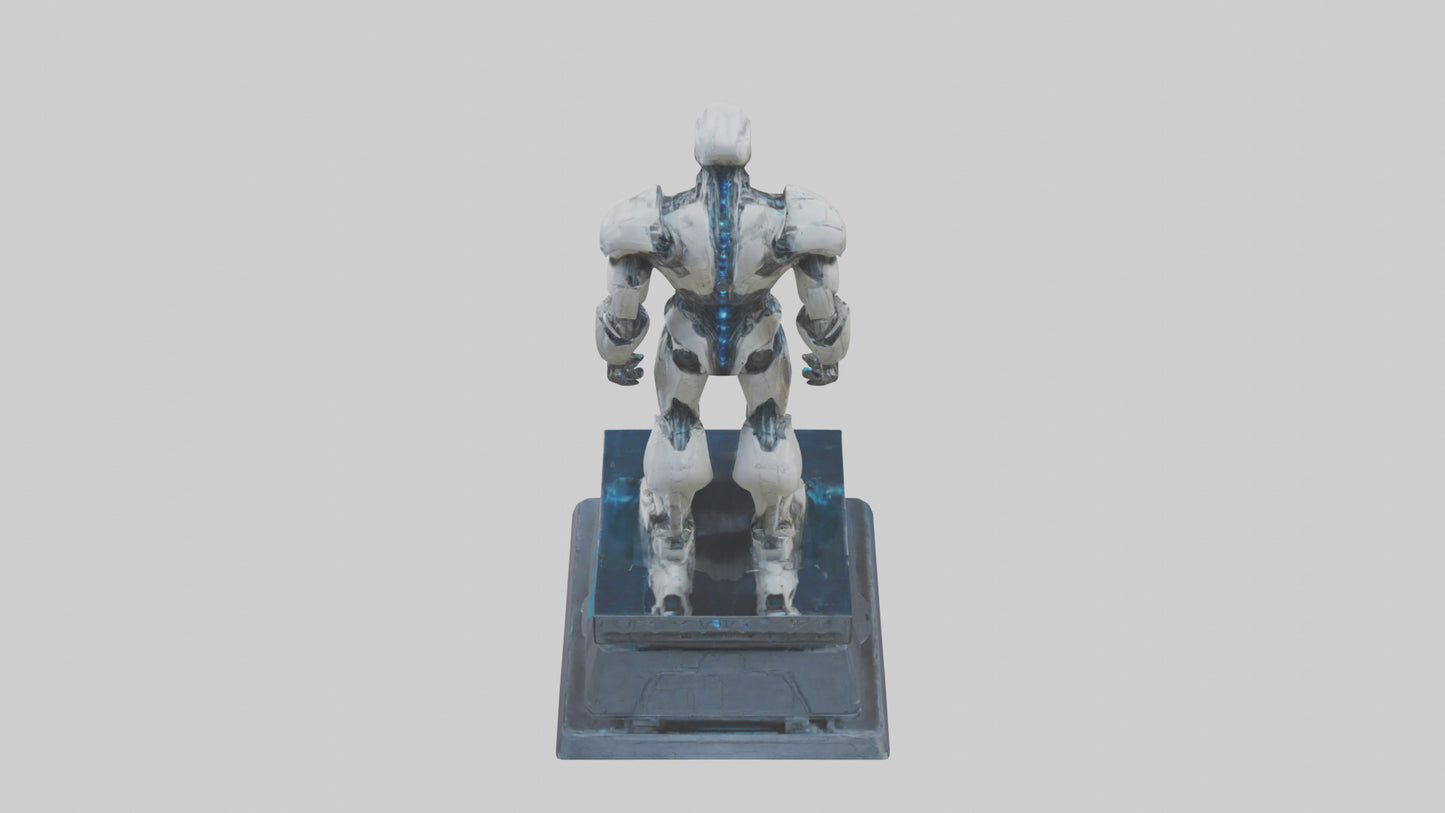 Cybernetic Titan statue model VR / AR / low-poly