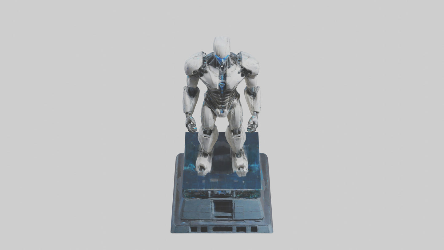 Cybernetic Titan statue model VR / AR / low-poly