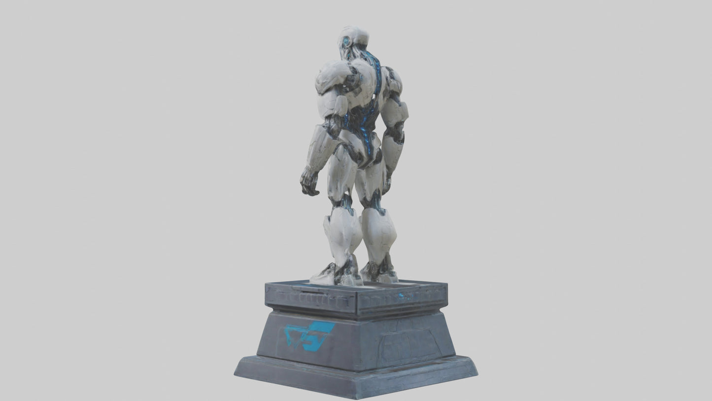 Cybernetic Titan statue model VR / AR / low-poly