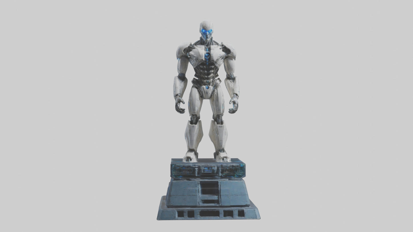 Cybernetic Titan statue model VR / AR / low-poly