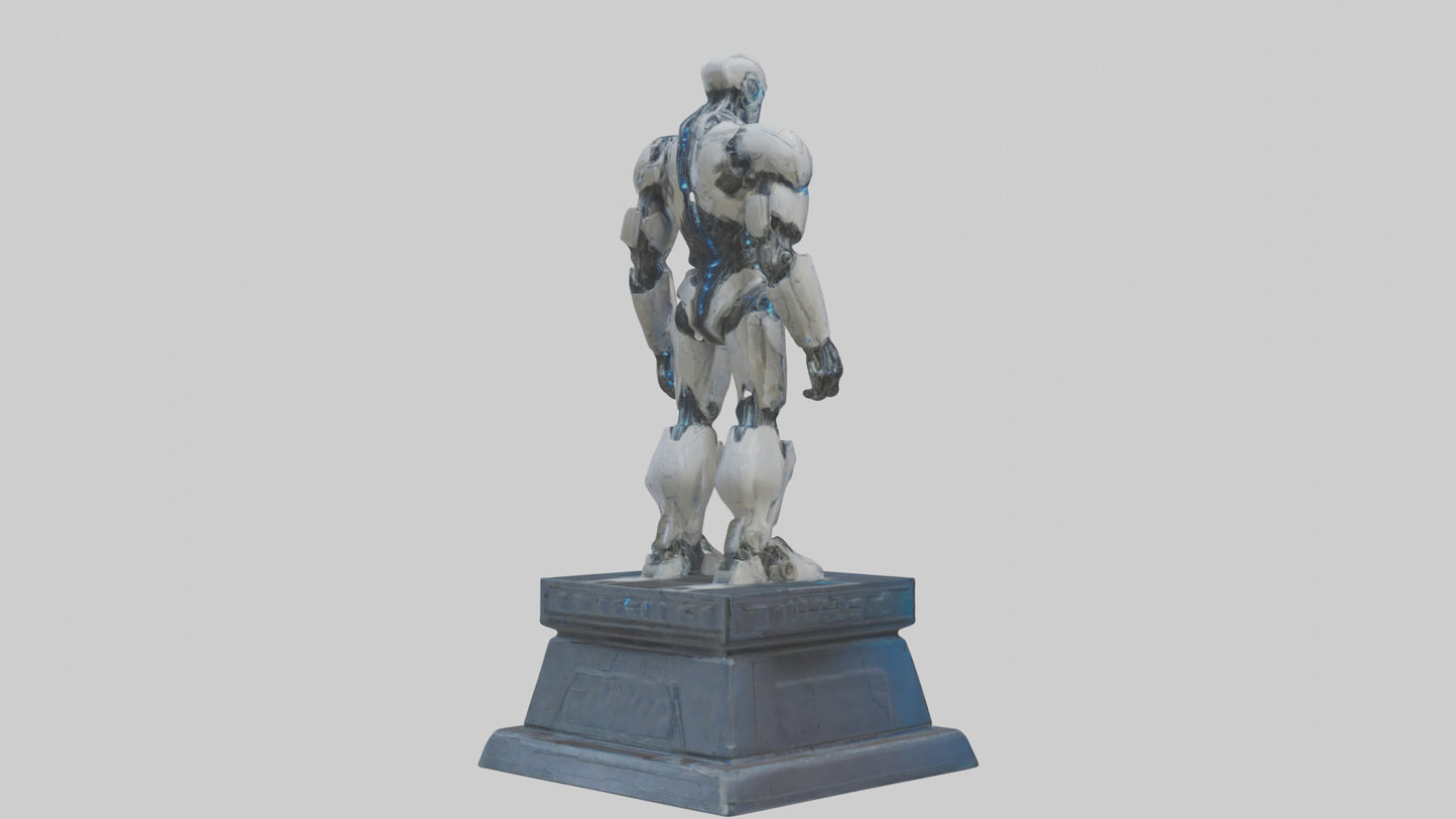 Cybernetic Titan statue model VR / AR / low-poly