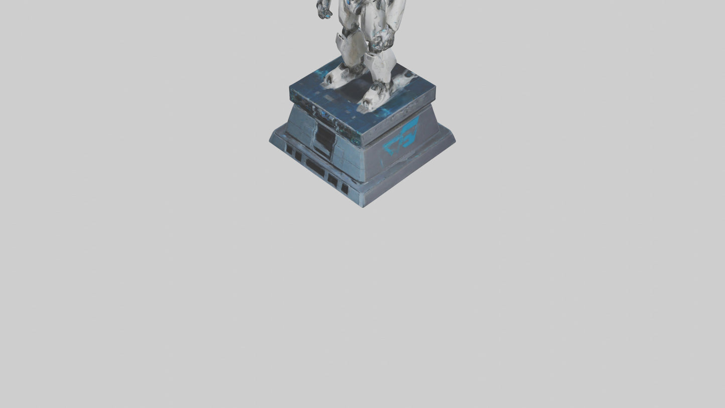 Cybernetic Titan statue model VR / AR / low-poly