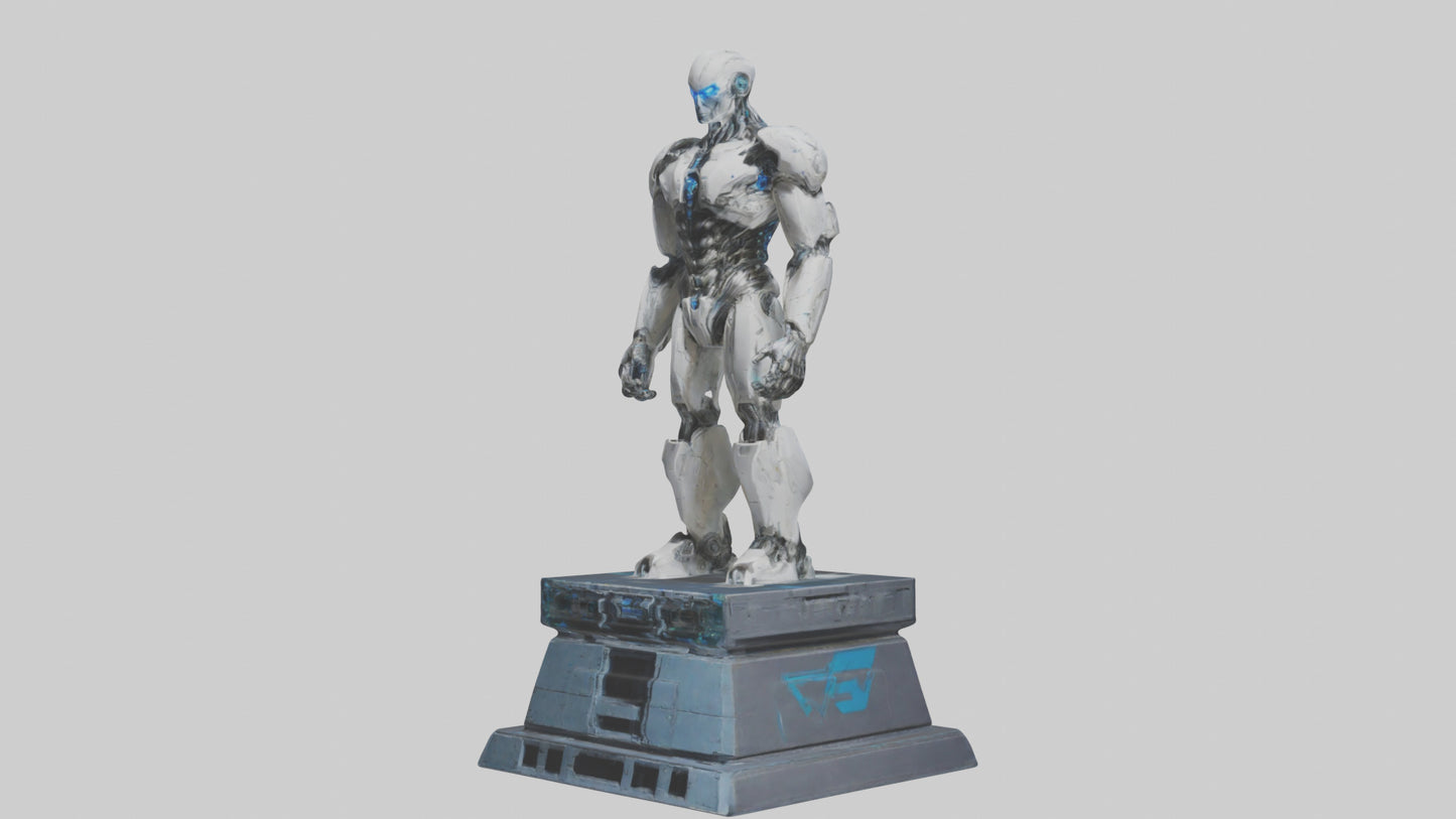 Cybernetic Titan statue model VR / AR / low-poly