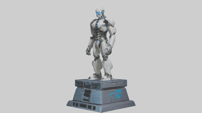 Cybernetic Titan statue model VR / AR / low-poly
