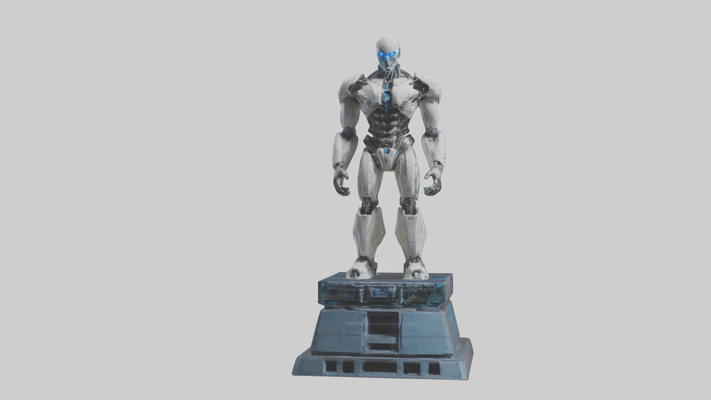 Cybernetic Titan statue model VR / AR / low-poly
