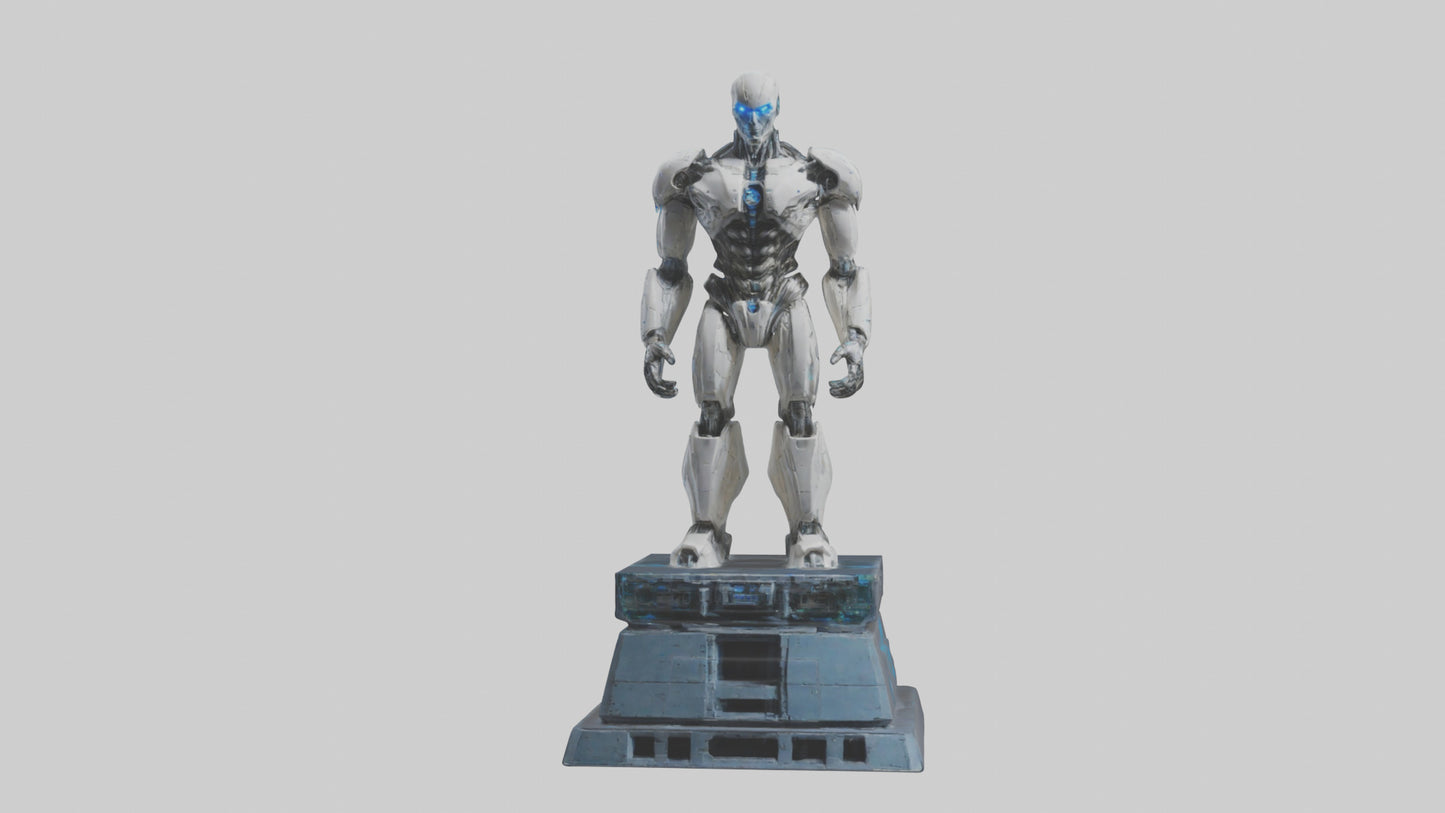 Cybernetic Titan statue model VR / AR / low-poly