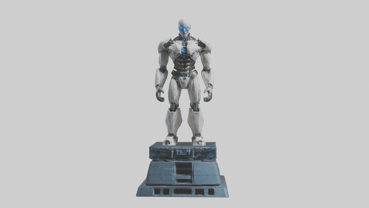 Cybernetic Titan statue model VR / AR / low-poly