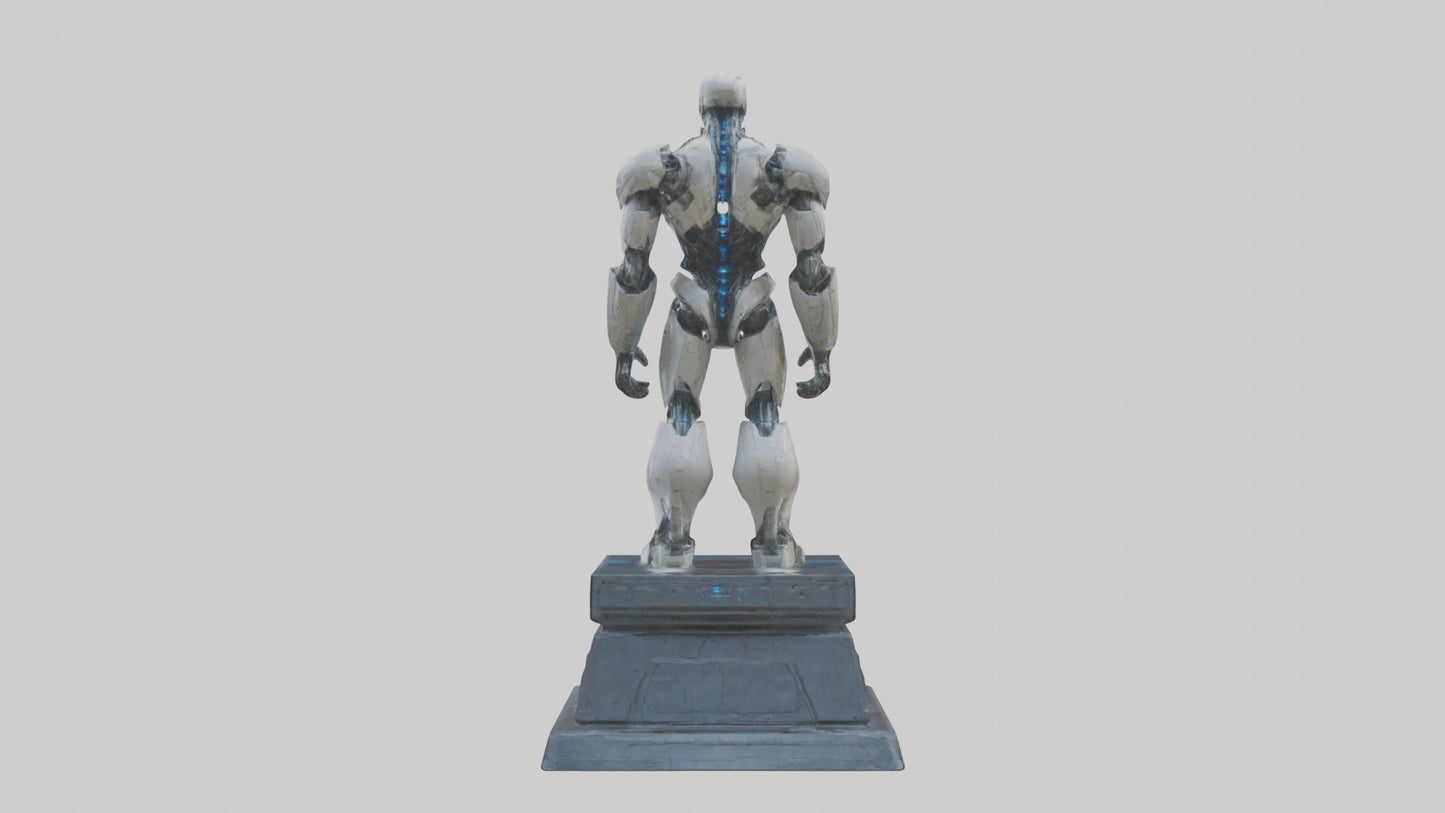 Cybernetic Titan statue model VR / AR / low-poly