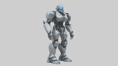3D model Cybernetic War Machine statue model VR / AR / low-poly