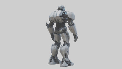 3D model Cybernetic War Machine statue model VR / AR / low-poly