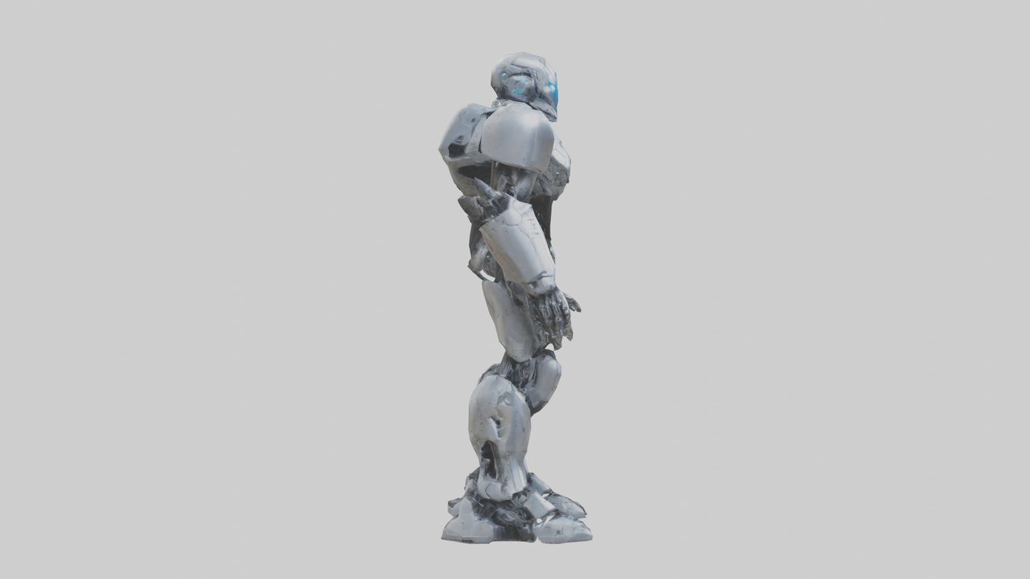 3D model Cybernetic War Machine statue model VR / AR / low-poly