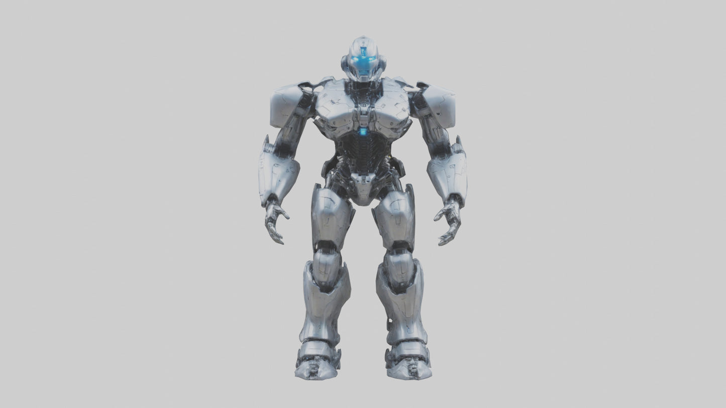 3D model Cybernetic War Machine statue model VR / AR / low-poly