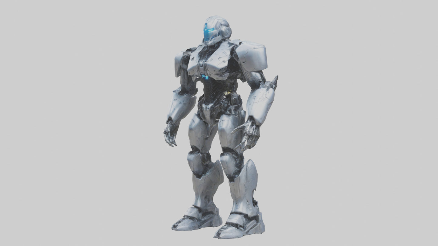 3D model Cybernetic War Machine statue model VR / AR / low-poly