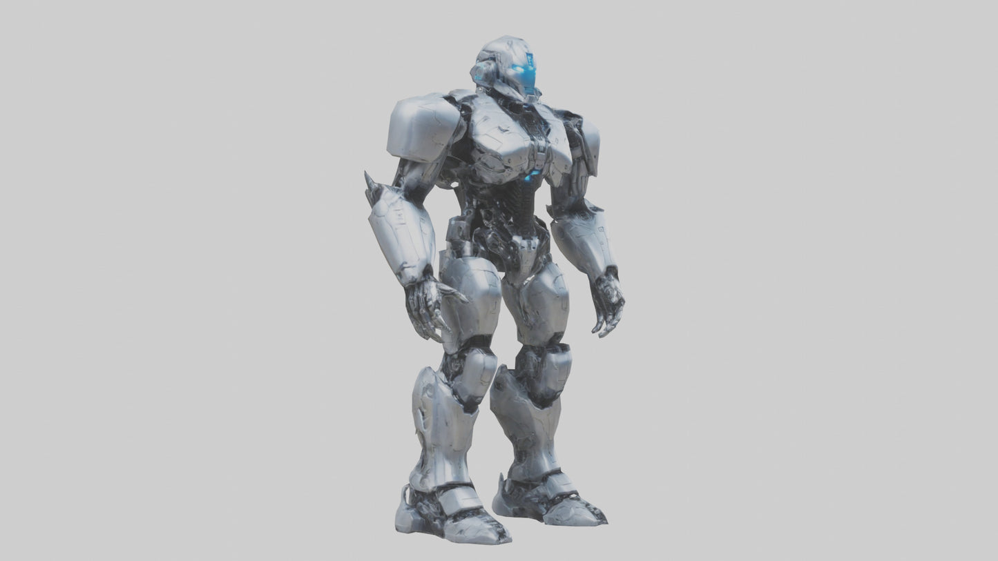 3D model Cybernetic War Machine statue model VR / AR / low-poly