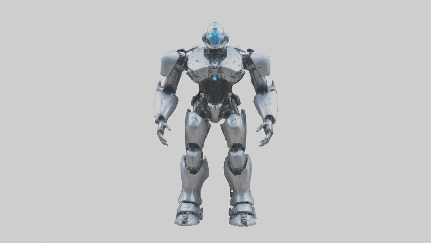 3D model Cybernetic War Machine statue model VR / AR / low-poly