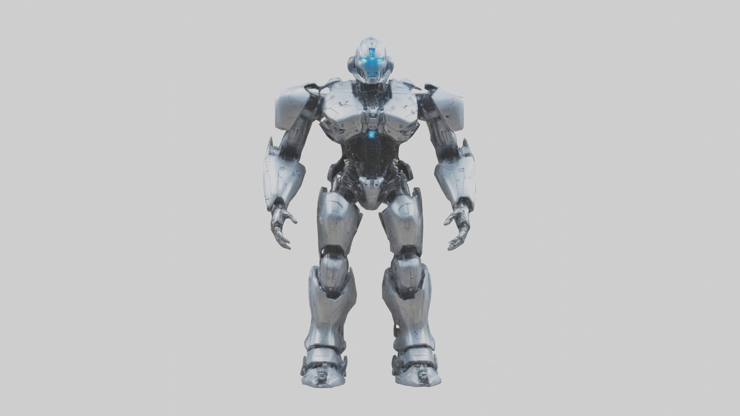 3D model Cybernetic War Machine statue model VR / AR / low-poly