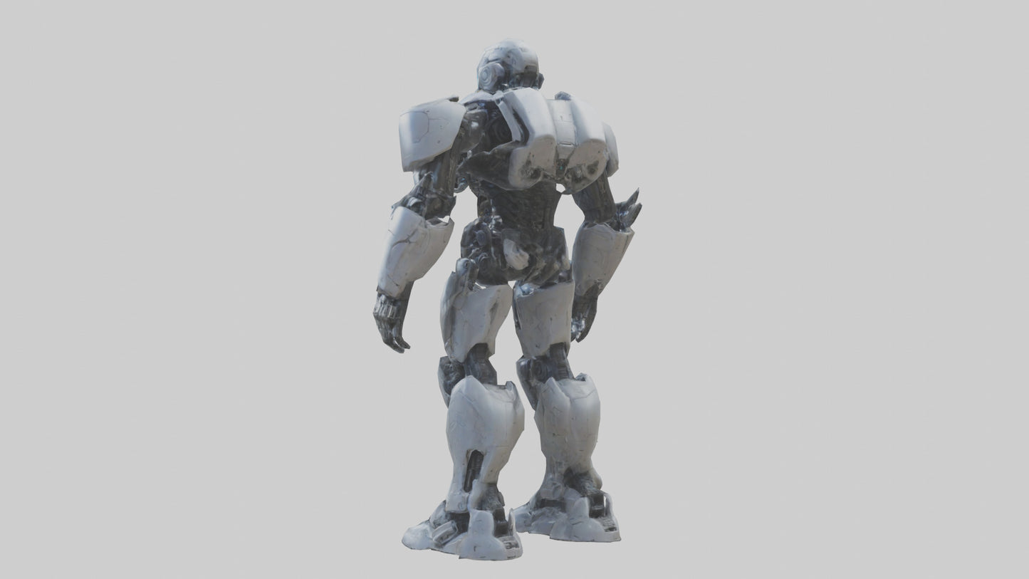 3D model Cybernetic War Machine statue model VR / AR / low-poly