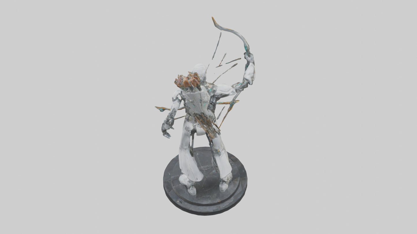 3D model Cyborg Archer statue model VR / AR / low-poly