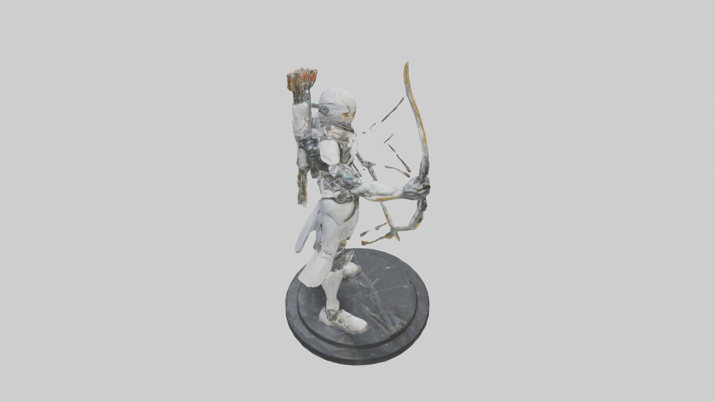 3D model Cyborg Archer statue model VR / AR / low-poly