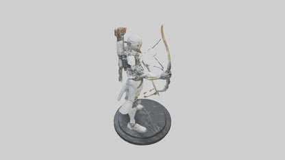 3D model Cyborg Archer statue model VR / AR / low-poly
