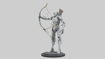 3D model Cyborg Archer statue model VR / AR / low-poly