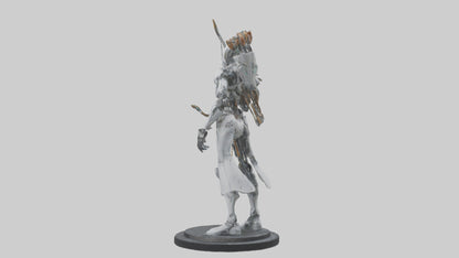 3D model Cyborg Archer statue model VR / AR / low-poly