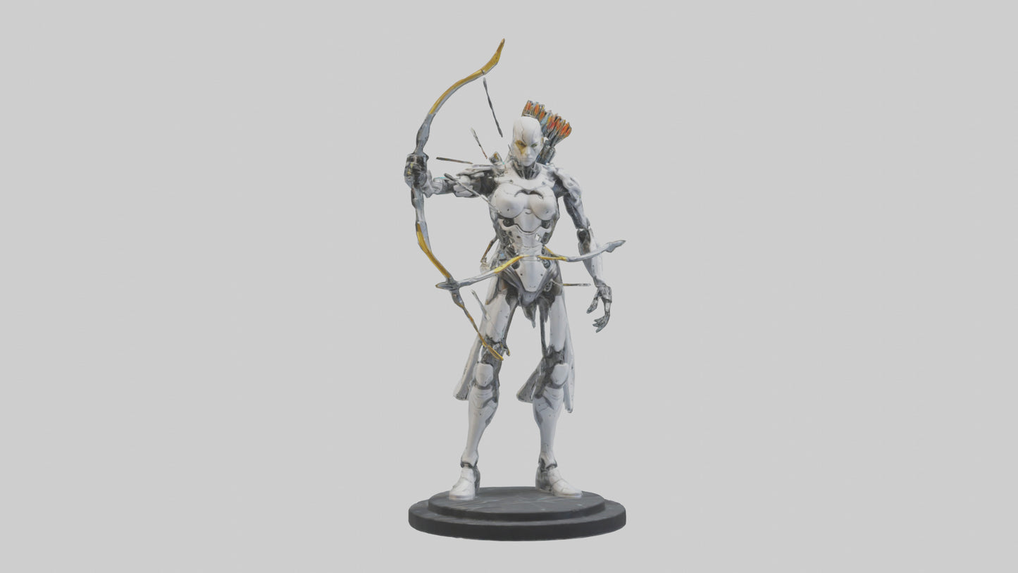 3D model Cyborg Archer statue model VR / AR / low-poly