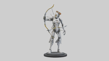 3D model Cyborg Archer statue model VR / AR / low-poly