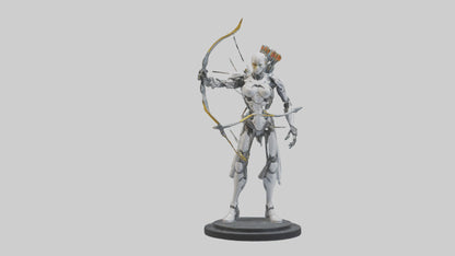 3D model Cyborg Archer statue model VR / AR / low-poly