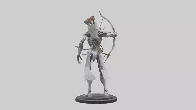 3D model Cyborg Archer statue model VR / AR / low-poly