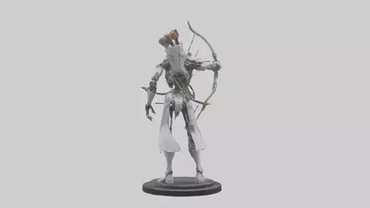 3D model Cyborg Archer statue model VR / AR / low-poly